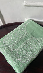 Load image into Gallery viewer, Women's Lakhnavi Handcrafted Cotton Chikankari Unstitched Kurti Fabric - HONC0367473
