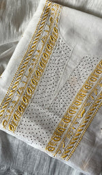Load image into Gallery viewer, Women's Lakhnavi Handcrafted Mul Chanderi Unstitched Kurta And Dupatta Set - HONC020966