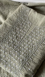 Load image into Gallery viewer, Women's Lakhnavi Handcrafted Chanderi Silk Unstitched Chikankari Full Suit - HONC0354638