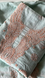 Load image into Gallery viewer, Women's Lakhnavi Handcrafted Cotton Unstitched Chikankari Suit Material - HONC0358173