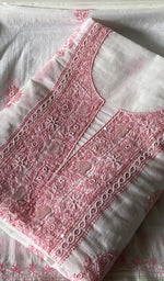Load image into Gallery viewer, Women's Lakhnavi Handcrafted Chanderi Silk Unstitched Kurta And Dupatta Set - HONC0329228