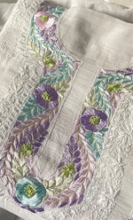 Load image into Gallery viewer, Women's Lakhnavi Handcrafted Unstitched Cotton Chikankari Kurta Dupatta Set - HONC0326101