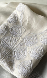将图像加载到图库查看器中, Women's Lakhnavi Handcrafted Pure Organza Chikankari Unstitched Kurta And Dupatta Set- HONC0328885