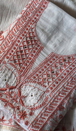 Load image into Gallery viewer, Women's Lakhnavi Handcrafted Maheshwari Mul Chanderi Unstitched Kurta And Dupatta Set - HONC0271872