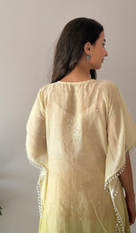 Load image into Gallery viewer, Pragya Women's Lucknowi Handcrafted Mul chanderi Chikankari Kaftan - HONC03615793