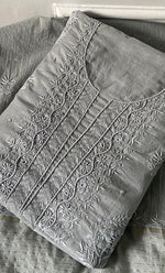 Load image into Gallery viewer, Women's Lakhnavi Handcrafted Mul Chanderi Unstitched Chikankari Full Suit Material - HONC0328320