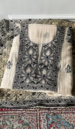 Load image into Gallery viewer, Women's Lakhnavi Handcrafted Mul Chanderi Unstitched Kurta And Dupatta Set - HONC0374249