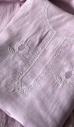 Load image into Gallery viewer, Women's Lakhnavi Handcrafted Chanderi Silk Unstitched Chikankari Full Suit - HONC0345270