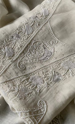 Load image into Gallery viewer, Women's Lakhnavi Handcrafted Mul Chanderi Unstitched Kurta And Dupatta Set- HONC0314857