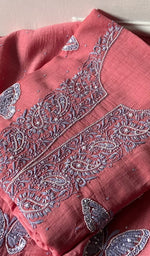 将图像加载到图库查看器中, Titlee Women's Lakhnavi Handcrafted Mul Chanderi Unstitched Chikankari Full Suit Material - HONC0312077