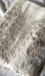 将图像加载到图库查看器中, Jazba Women's Lakhnavi Handcrafted Mul Chanderi UnStitched Kurta And Dupatta Set - HONC0365660