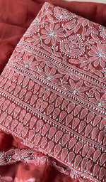 Load image into Gallery viewer, Women's Lucknowi Handcrafted Faux-Georgette Chikankari Suit Material - HONC0263425