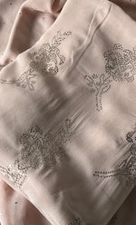 Load image into Gallery viewer, Women's Lucknowi Handcrafted Viscose Georgette Unstitched Chikankari Suit Material - HONC0336840