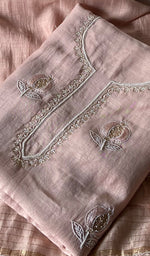 Load image into Gallery viewer, Mahira Women's Lakhnavi Handcrafted Mul Chanderi Unstitched Chikankari Full Suit - HONC0355236
