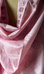 Load image into Gallery viewer, Women's Lakhnavi Handcrafted Tussar Silk Chikankari Saree - HONC0284161