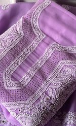 Load image into Gallery viewer, Women's Lucknowi Handcrafted Faux-Georgette Chikankari Suit Material - HONC0263370