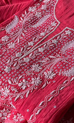 Load image into Gallery viewer, Women's Lakhnavi Handcrafted Mul Chanderi Semi - Stitched Anarkali And Dupatta Set- HONC0300027