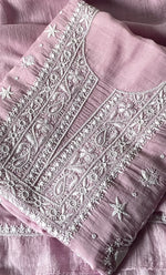 Load image into Gallery viewer, Women's Lakhnavi Handcrafted Unstitched Mul Chanderi Kurta And Dupatta Set - HONC0329033