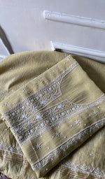 Load image into Gallery viewer, Women's Lakhnavi Handcrafted Mul Chanderi UnStitched Kurta And Dupatta Set - HONC0343238
