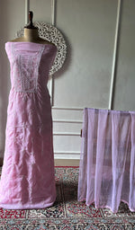 Load image into Gallery viewer, Women's Lakhnavi Handcrafted Cotton Unstitched Chikankari Suit Material - HONC0379159