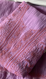 Load image into Gallery viewer, Women's Lucknowi Handcrafted Chanderi Silk Unstitched Chikankari Full Suit Material - HONC0342151