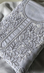 Load image into Gallery viewer, Women's Lakhnavi Handcrafted Unstitched Cotton Chikankari Suit Material - HONC0333970