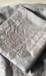 Load image into Gallery viewer, Women's Lakhnavi Handcrafted Tussar Silk Chikankari Kurta And Dupatta Set - HONC0307393