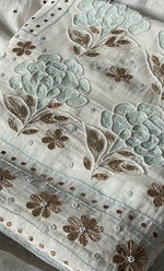 Load image into Gallery viewer, Women's Lakhnavi Handcrafted Mul Chanderi Unstitched Kurta And Dupatta Set - HONC0311958