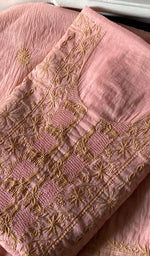 Load image into Gallery viewer, Women's Lakhnavi Handcrafted Chanderi Silk Unstitched Chikankari Full Suit - HONC0342149