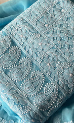 Load image into Gallery viewer, Vamika Women's Lucknowi Handcrafted Faux-Georgette Unstitched Chikankari Suit Material - HONC0330341