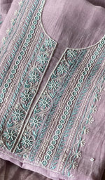将图像加载到图库查看器中, Women's Lakhnavi Handcrafted Mul Chanderi Unstitched Chikankari Full Suit - HONC0371974