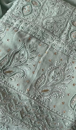 Load image into Gallery viewer, Women's Lakhnavi Handcrafted Viscose Georgette Unstitched Chikankari Full Suit Material - HONC0267300