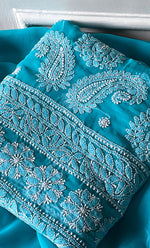 Load image into Gallery viewer, Women's Lucknowi Handcrafted Faux-Georgette Chikankari Suit Material - HONC0311927