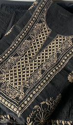 Load image into Gallery viewer, Women's Lakhnavi Handcrafted Mul Chanderi Unstitched Chikankari Full Suit - HONC0351095