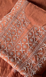 将图像加载到图库查看器中, Women's Lucknowi Handcrafted Chanderi Silk Unstitched Chikankari Full Suit Material - HONC0253703