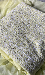 Load image into Gallery viewer, Women's Lakhnavi Handcrafted Unstitched Cotton Chikankari Suit Material - HONC0264454