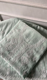 将图像加载到图库查看器中, Aavya Women's Lakhnavi Handcrafted Mul Chanderi Unstitched Kurta And Dupatta Set - HONC0348672