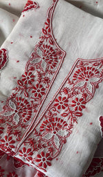 将图像加载到图库查看器中, Women's Lakhnavi Handcrafted Mul Chanderi Unstitched Kurta And Dupatta Set - HONC0288844