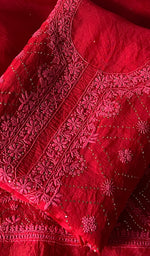 Load image into Gallery viewer, Rubi Women's Lakhnavi Handcrafted Pure Organza Chikankari Unstitched Kurta And Dupatta Set- HONC0351784
