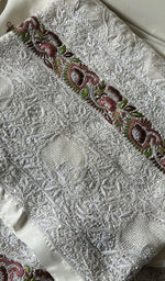 Load image into Gallery viewer, Women's Lakhnavi Handcrafted Pure Silk Georgette Chikankari Kurta and Dupatta set - HONC0271644