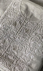 将图像加载到图库查看器中, Women's Lakhnavi Handcrafted Tissue Chanderi Unstitched Chikankari Kurta And Dupatta Set - HONC0332080