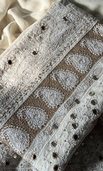 Load image into Gallery viewer, Women's Lakhnavi Handcrafted Pure Silk Georgette Chikankari Kurta and Dupatta set - HONC0833332