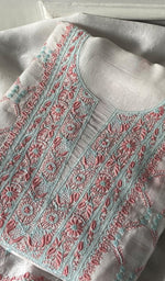 Load image into Gallery viewer, Women's Lakhnavi Handcrafted Mul Chanderi Unstitched Kurta And Dupatta Set - HONC0344582