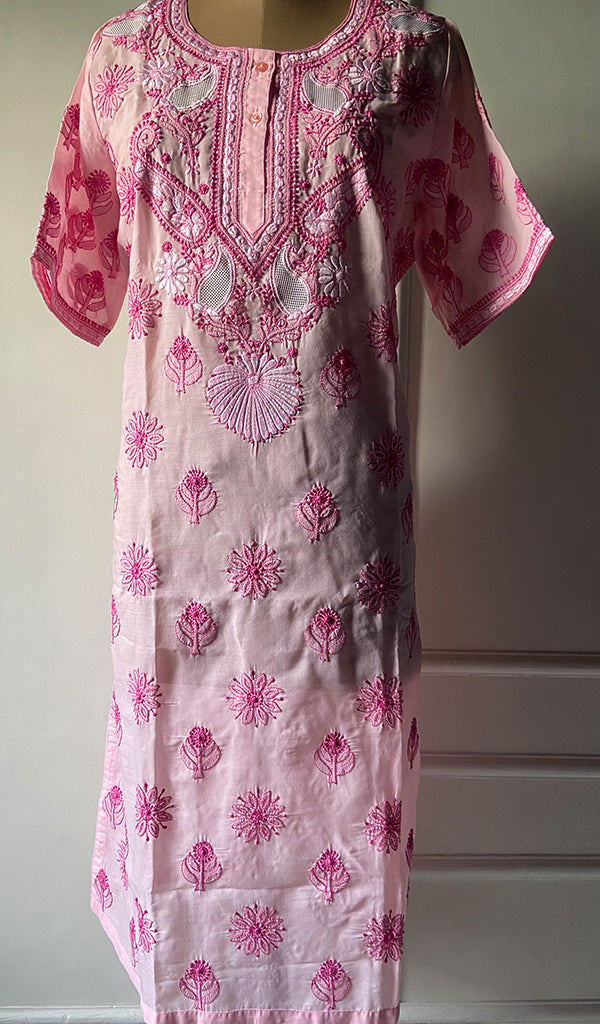 Women's Lakhnavi Handcrafted Cotton Chikankari Kurti - HONC0167635