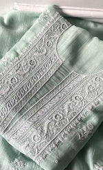 将图像加载到图库查看器中, Women's Lakhnavi Handcrafted Unstitched Mul Chanderi Kurta And Dupatta Set - HONC0329041