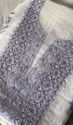 将图像加载到图库查看器中, Women's Lakhnavi Handcrafted Mul Chanderi Unstitched Kurta And Dupatta Set - HONC0314677