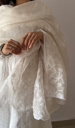 Load image into Gallery viewer, Women's Lucknowi Handcrafted Pure Organza Silk Chikankari Dupatta - HONC0380140