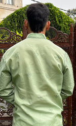 Load image into Gallery viewer, Men's Lucknowi Handcrafted Cotton Chikankari Kurta - HONC0298880