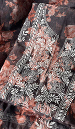 Load image into Gallery viewer, Disha Women's Lakhnavi Handcrafted Organza Chikankari Unstitched Kurta And Dupatta Set - HONC0211543