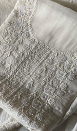 将图像加载到图库查看器中, Women's Lakhnavi Handcrafted Mul Chanderi Unstitched Kurta And Dupatta Set - HONC0290739